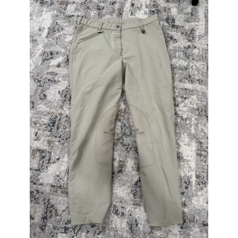 ROMFH Riding Pants Breeches Size 32 Equestrian Adjustable Ankle Opening Brown
